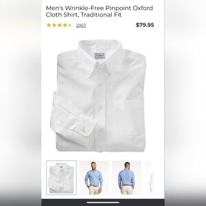 L.L. Bean Men's Crisp White Dress Shirt